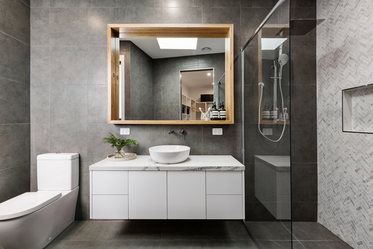 An illustration showcasing smart storage solutions in a small bathroom, perfect for budget small bathroom ideas.