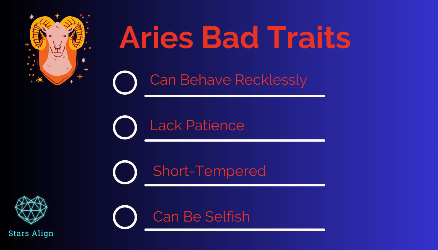 Image of all the bad personality traits for Aries
