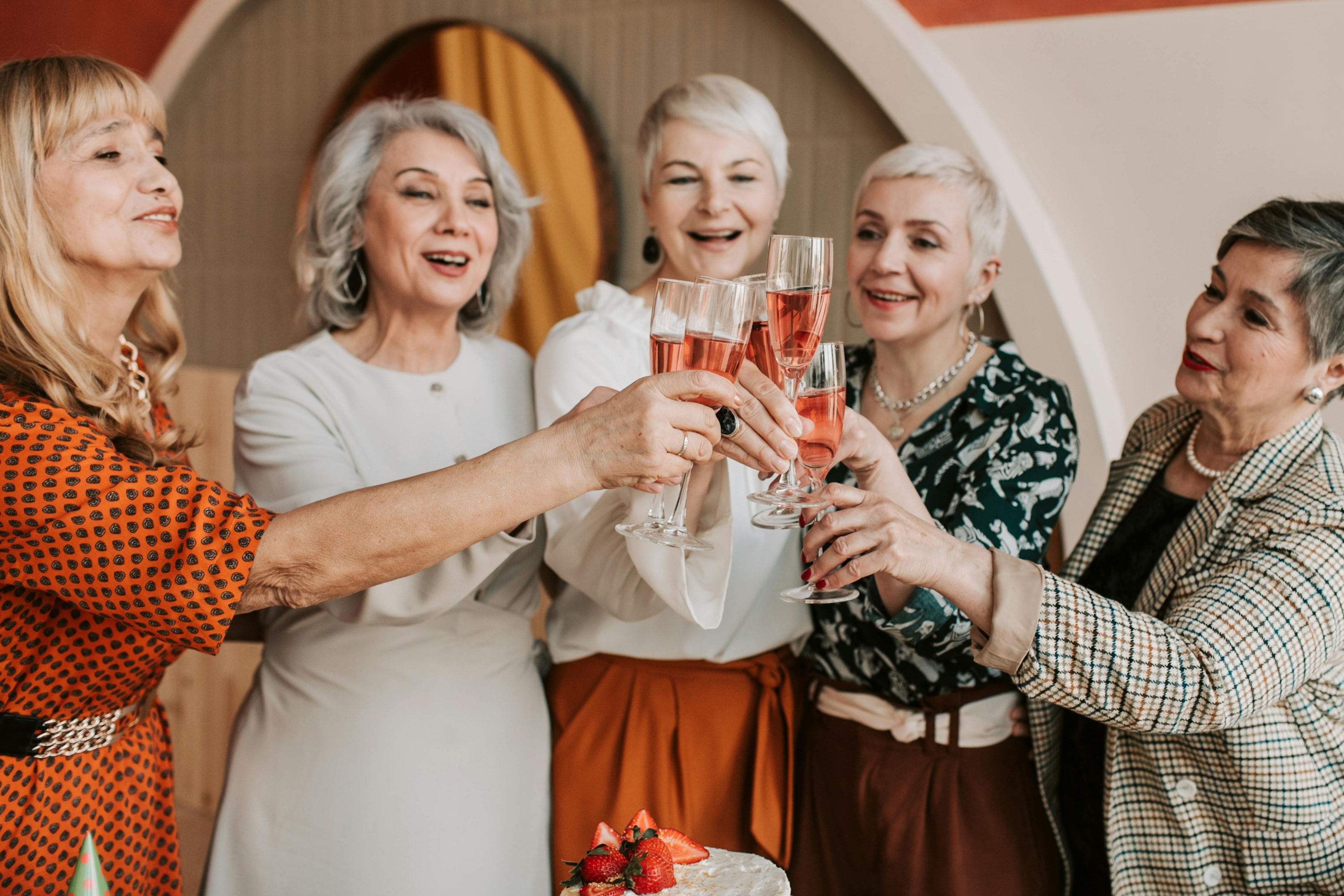 Group of workers celebrating birthday