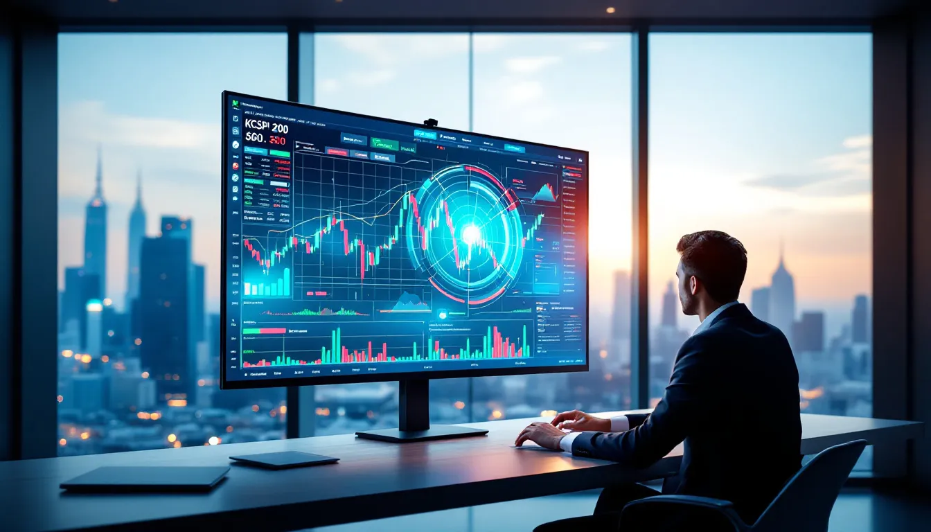 A trader analyzing KOSPI 200 Futures contracts in a modern trading environment.