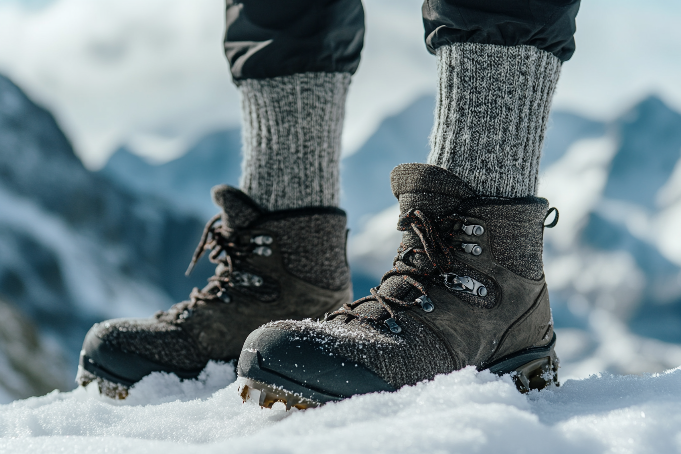 merino wool hiking socks close up