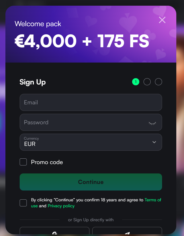 TrueLuck Casino registration