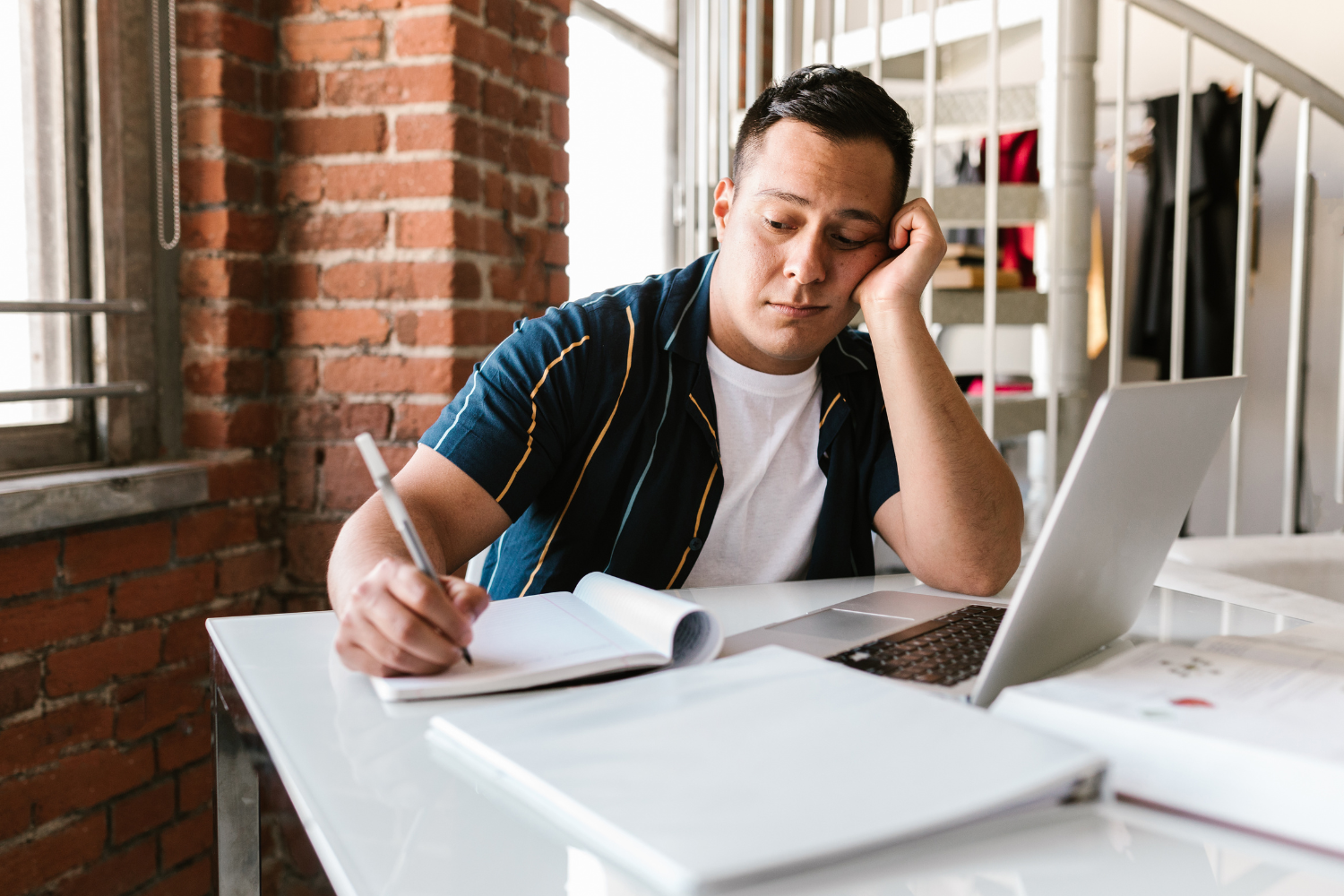 A bored remote worker.