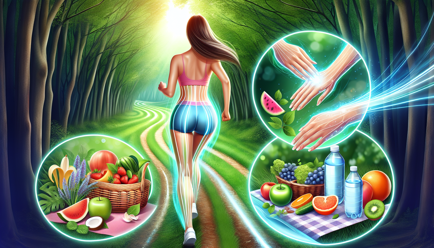 Illustration of natural methods to reduce cellulite appearance