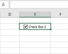 Check box in Excel.