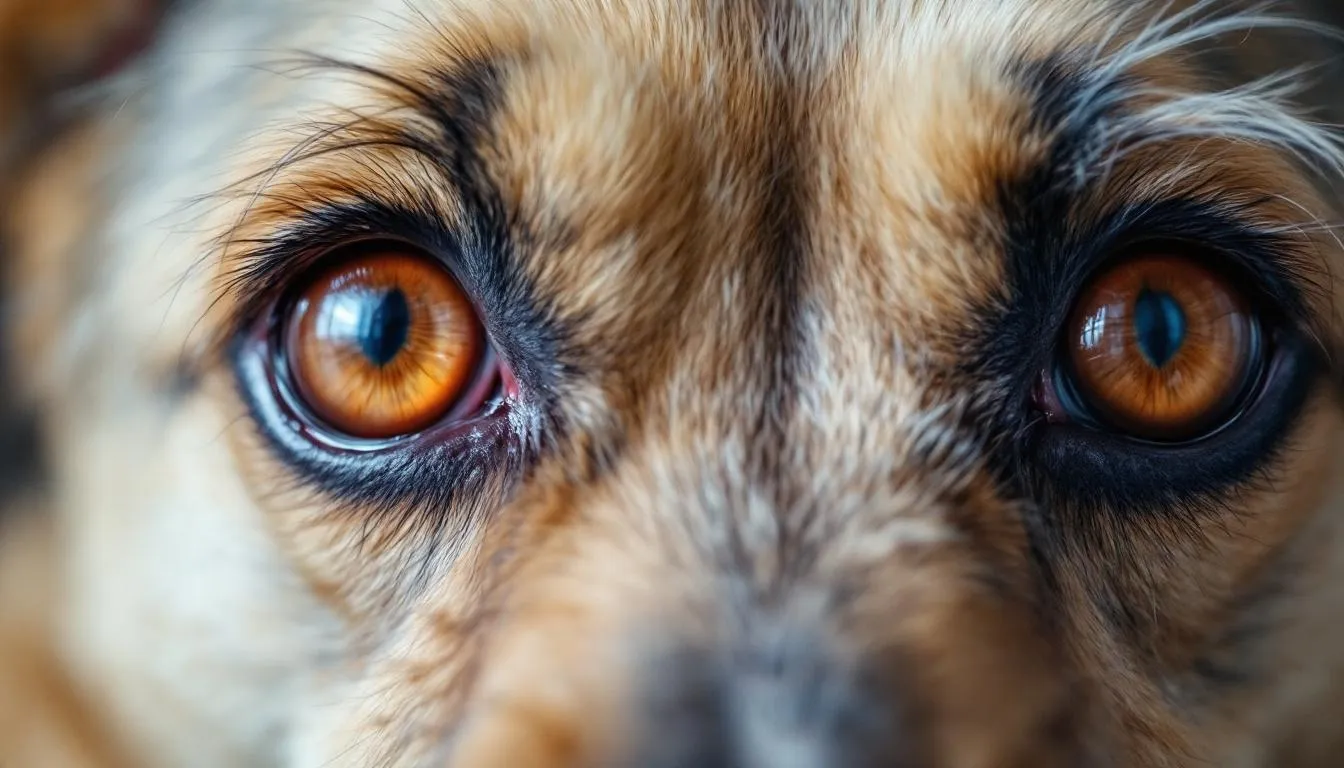 A close-up image of a dog