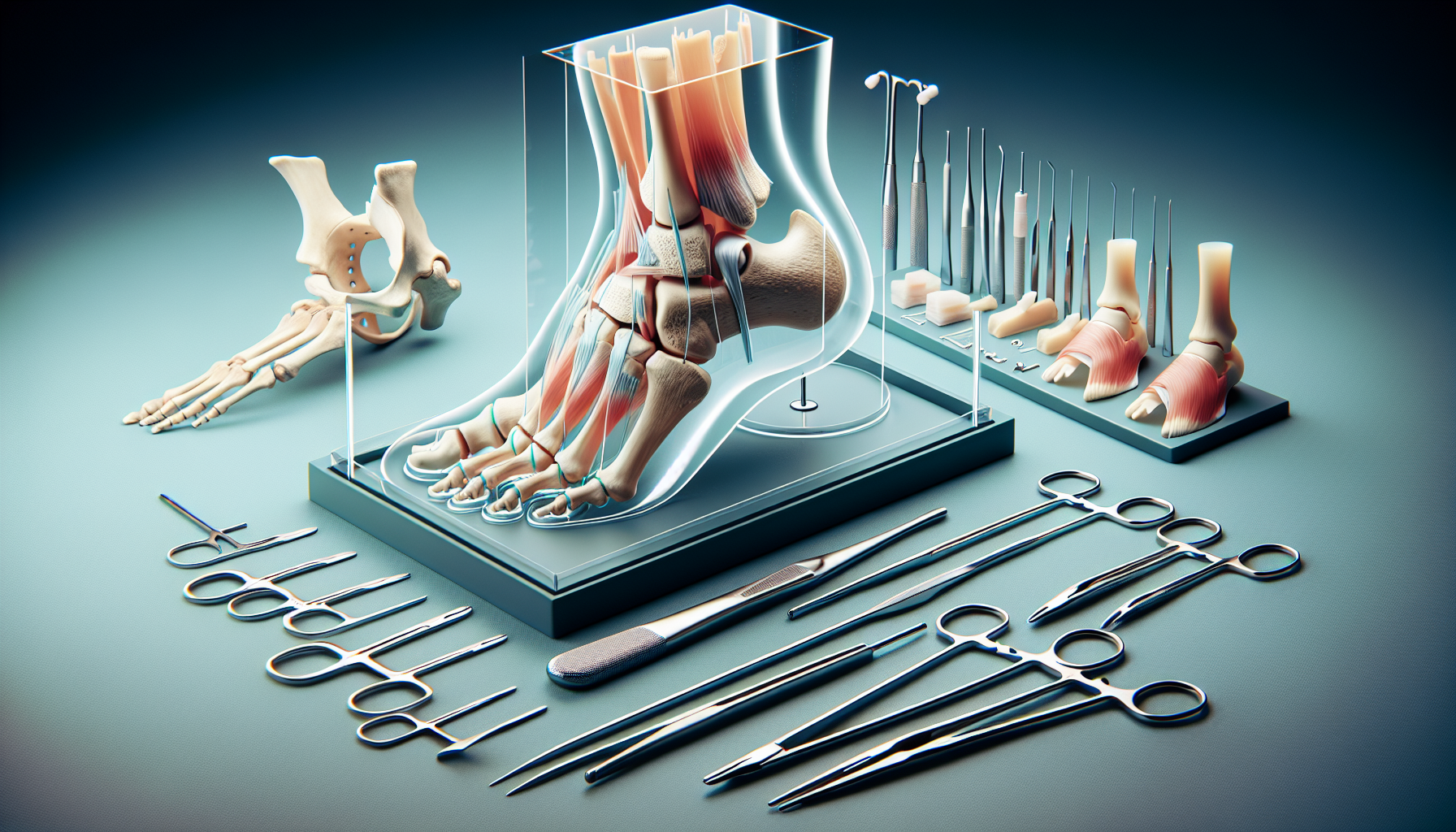 Illustration of surgical treatment options for posterior tibial tendonitis
