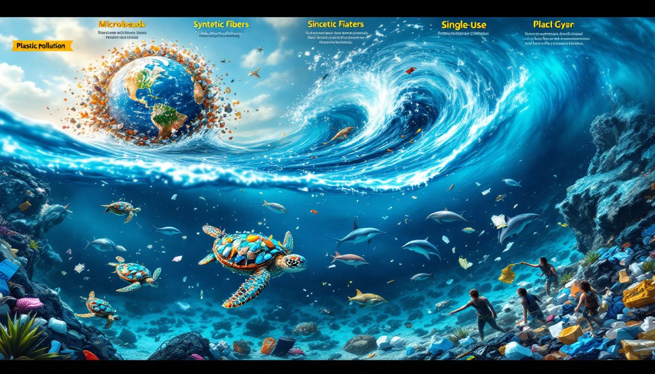 An infographic illustrating the sources of plastic pollution.