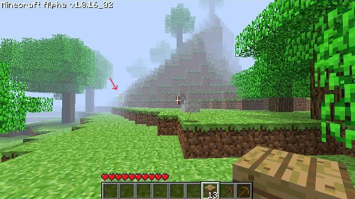 The original screenshot of the first Herobrine sighting. 