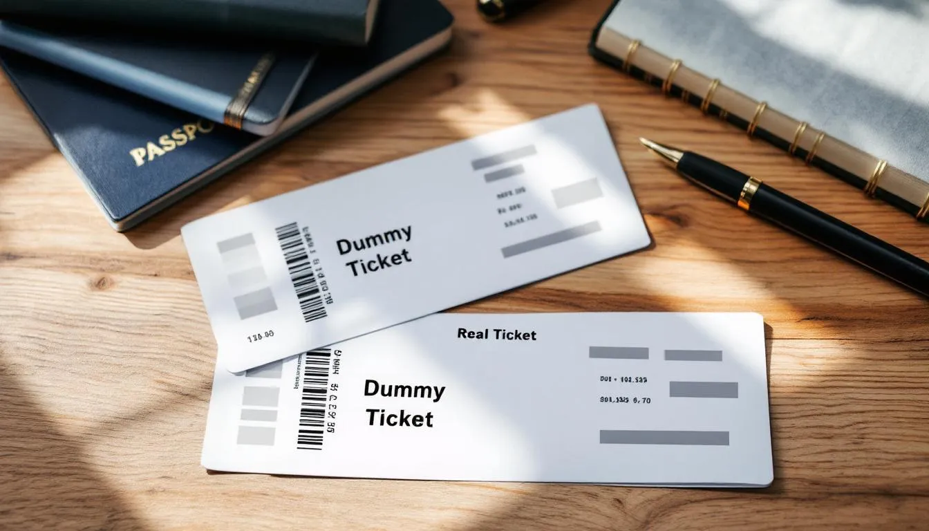 Is a dummy ticket the same as a real ticket for visa applications?