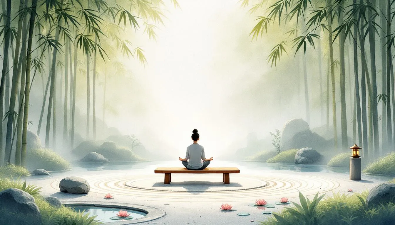 An illustration showcasing grounding techniques to stay present.