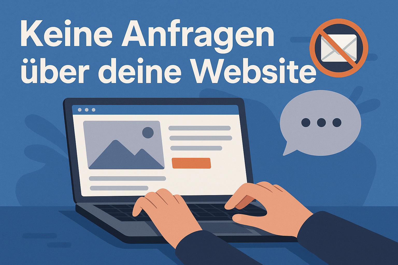 Titelbild zum Thema "Keine Anfragen über deine Website? Diese 7 Ursachen solltest du überprüfen"