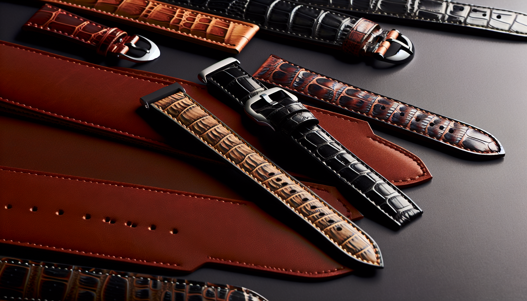 Luxury leather watch straps collection