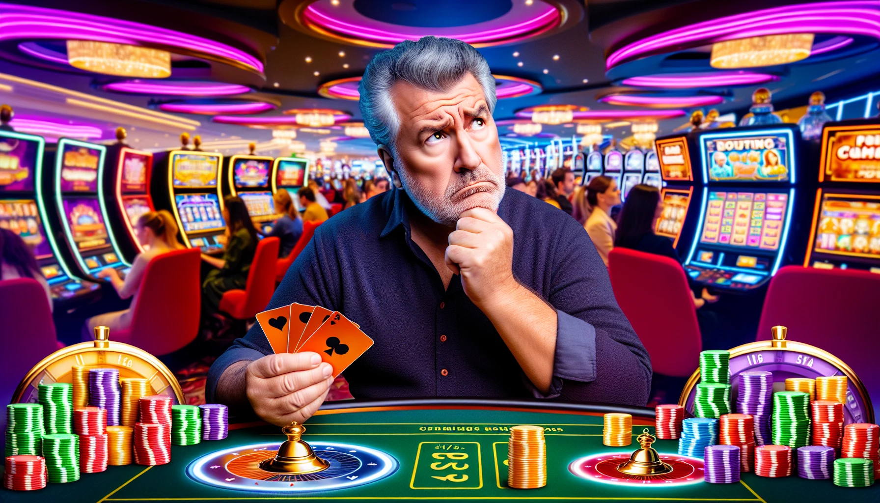 Фотография человека, сравнивающего различные бонусы казино