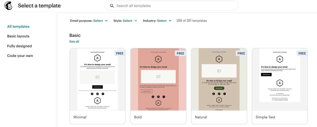 Mailchimp templates