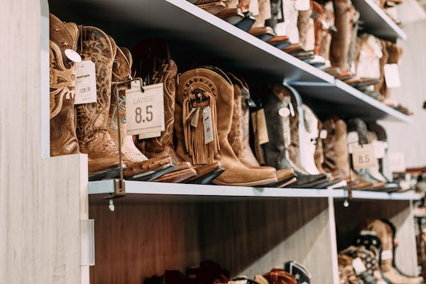 Cowboy boots at the store