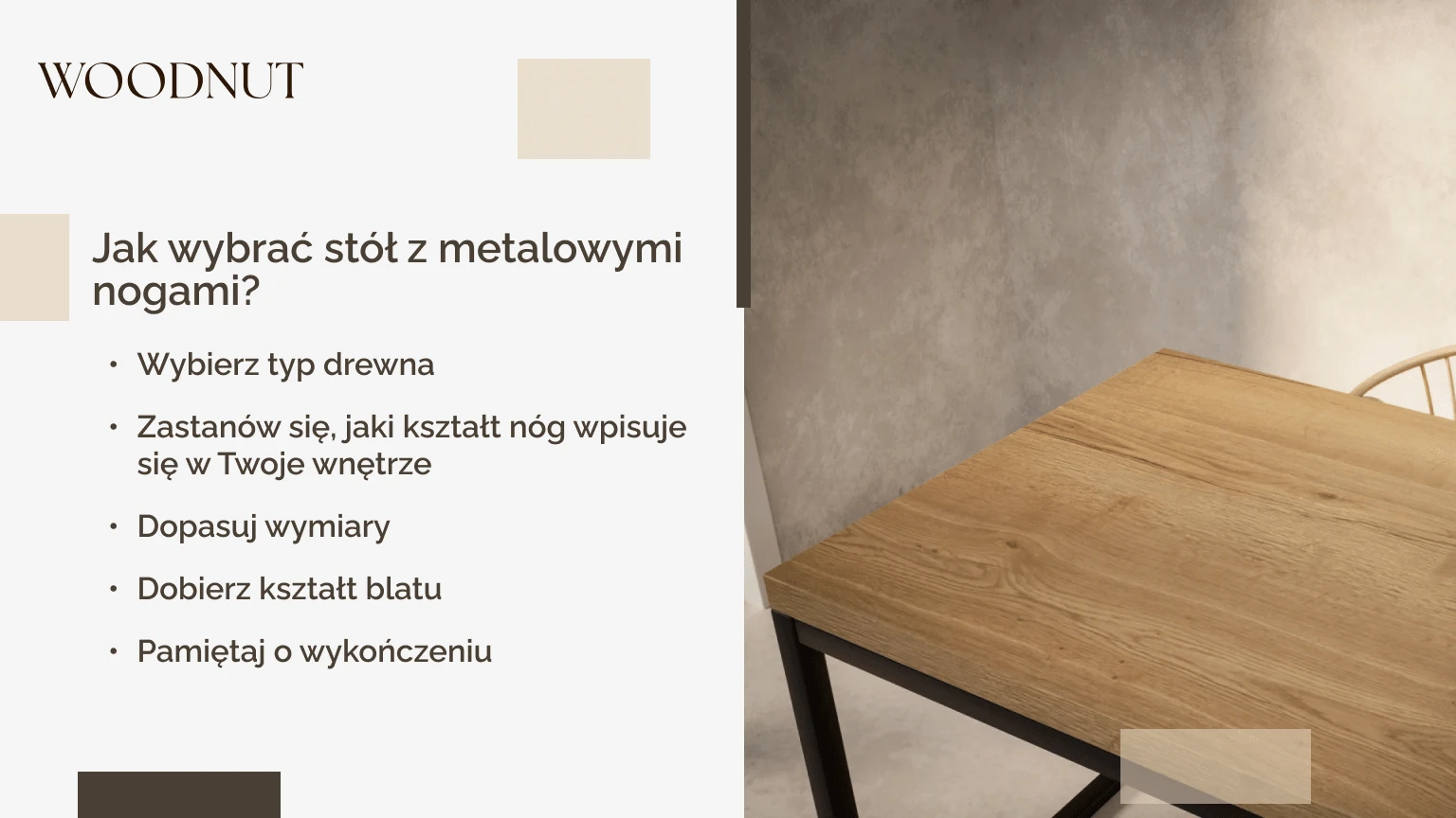 Grafika 5. Jak wybrać stół z metalowymi nogami?