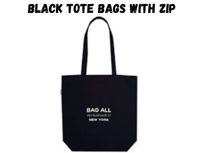 Black Tote Bags with Zip