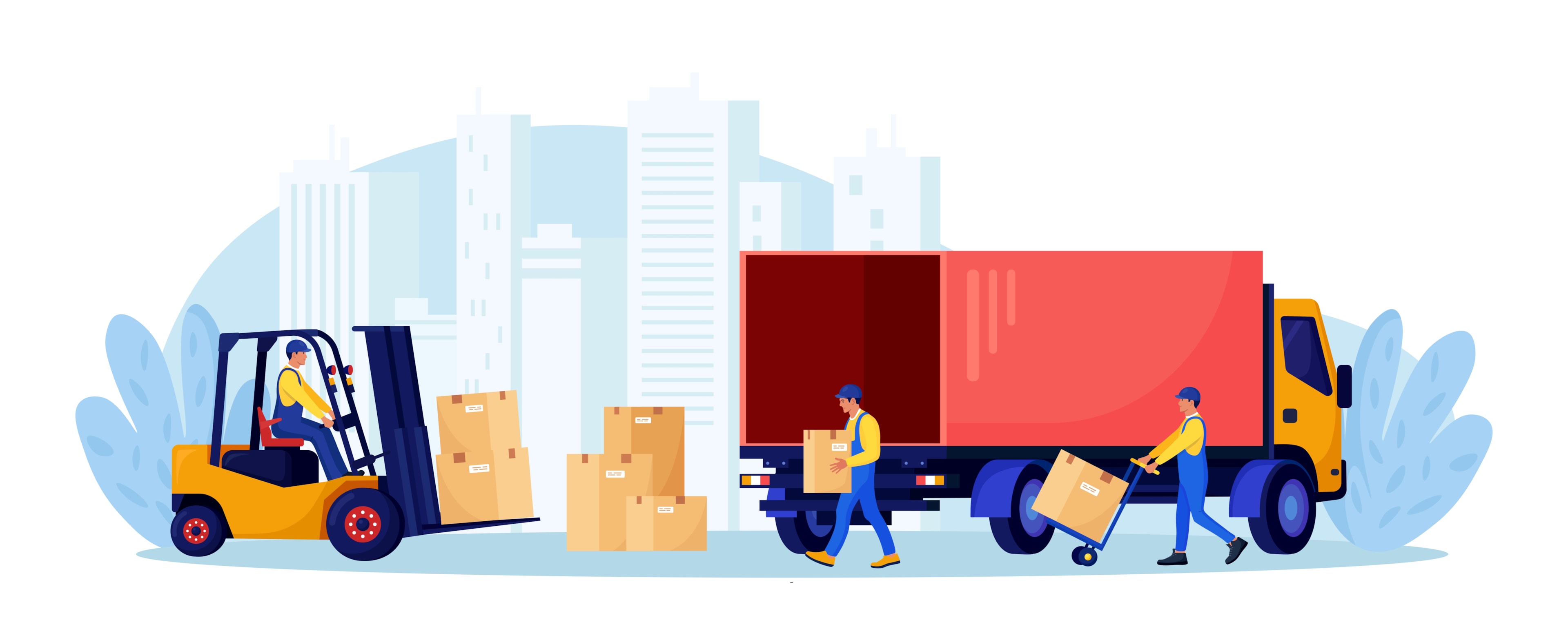 An illustration depicting the goods loading process.