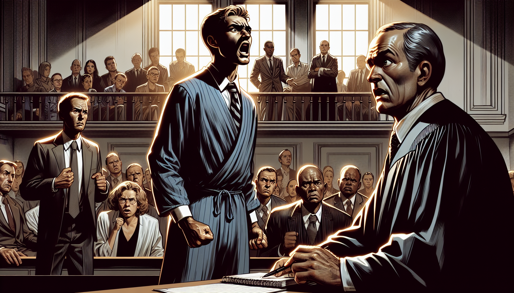 An illustration that captures the immediate influence of sudden passion during a trial in Texas.