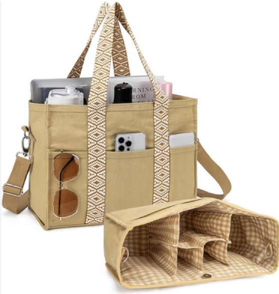 A well organized totebag kept neat and functional