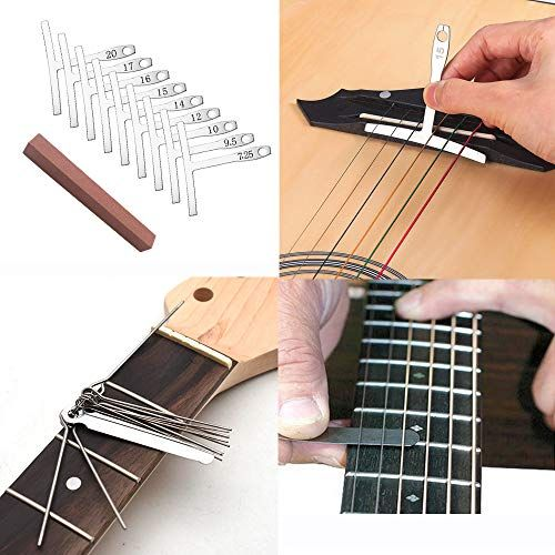 adjusting the neck reif of a guitar using basic tools