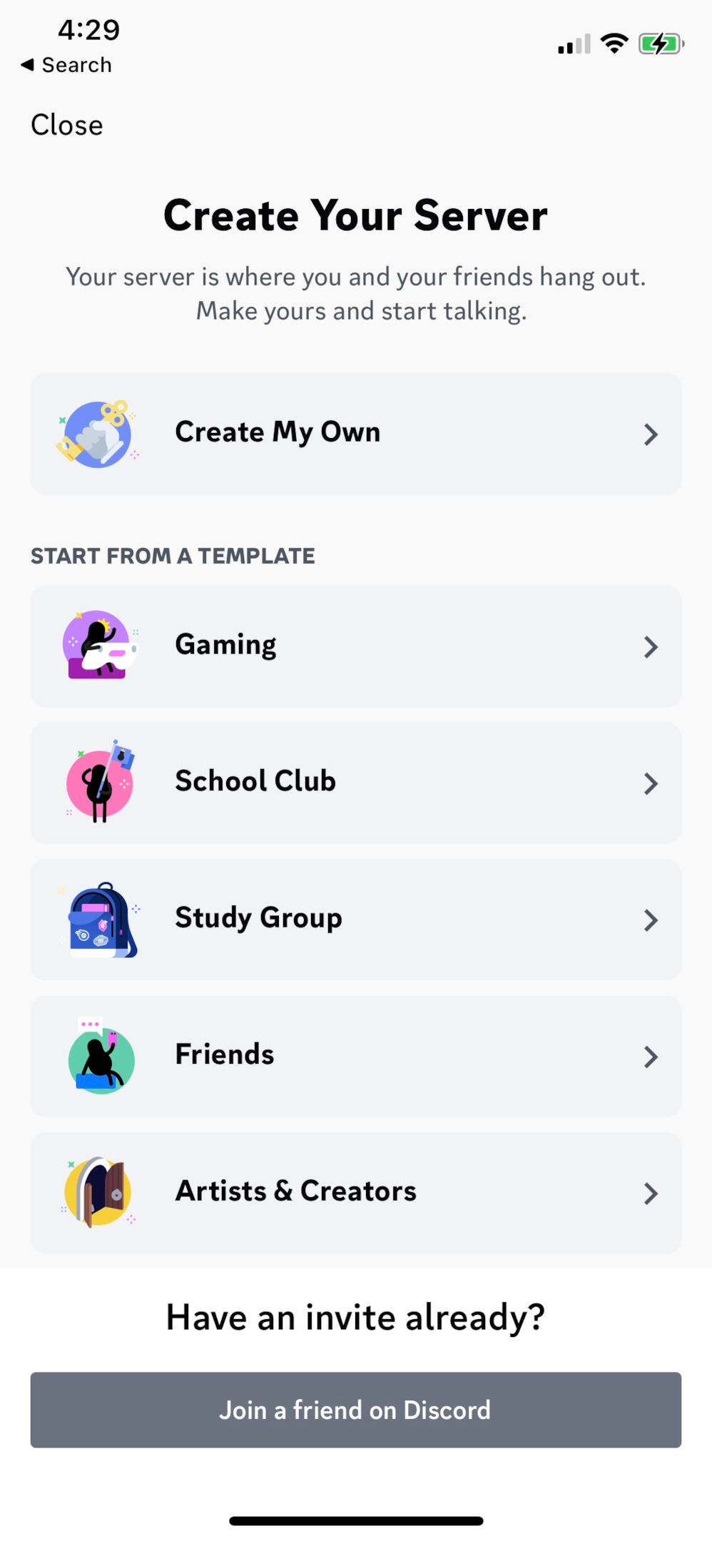 screenshot of add friends
