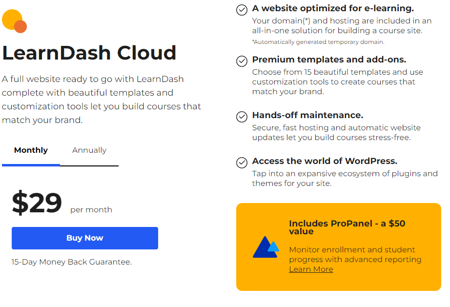 LearnDash Cloud is optimized for e-learning