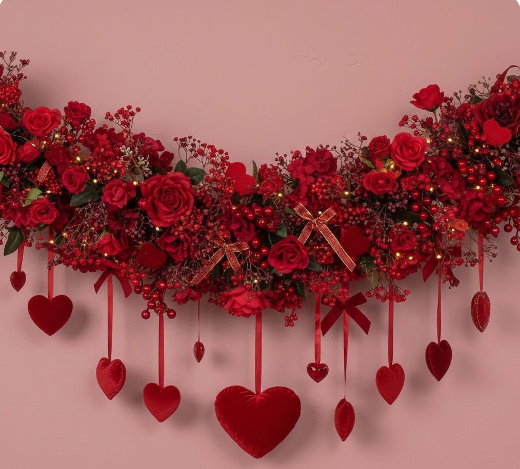 Red hearts, pink and red background, price, red is perfect to show love, check price before buying and make sure it's in stock, red hearts are perfect