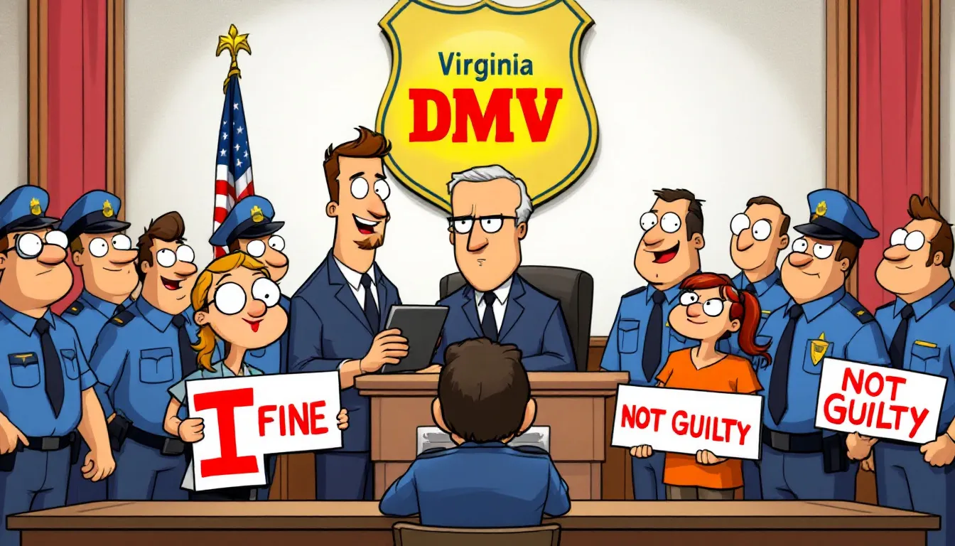 A graphic depicting the consequences of receiving a speeding ticket in Virginia, including fines and points.