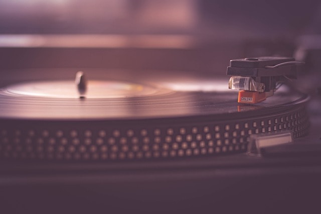 turntable, music, record