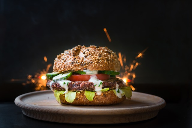 burger, party, vegetarian