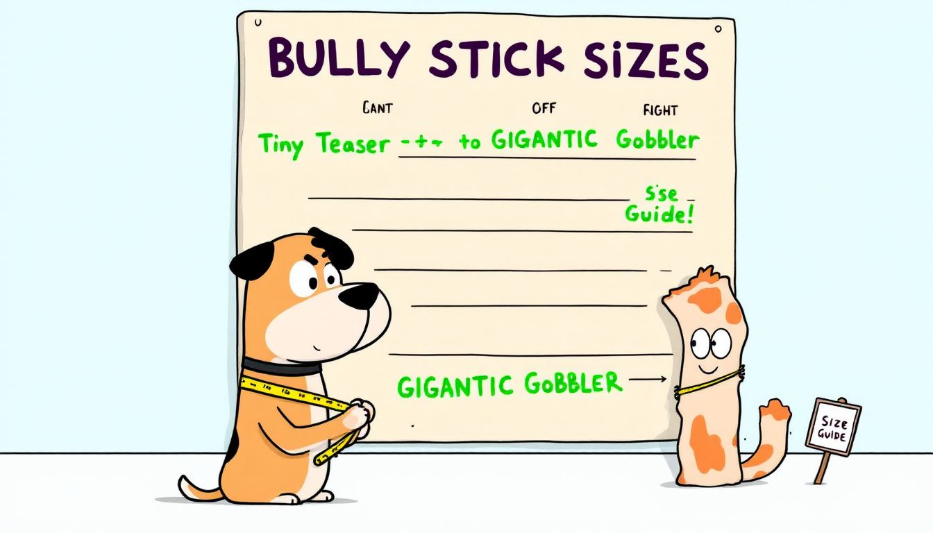 Choosing the right size bully stick for your dog.