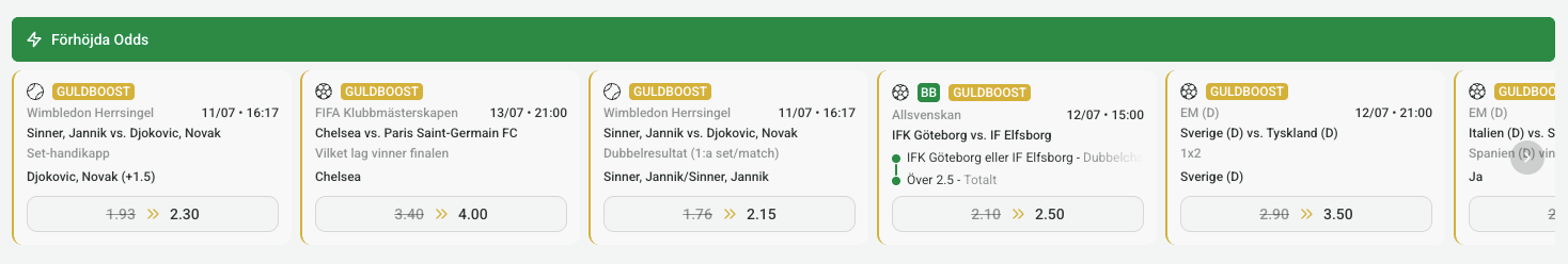 boostade odds på campobet