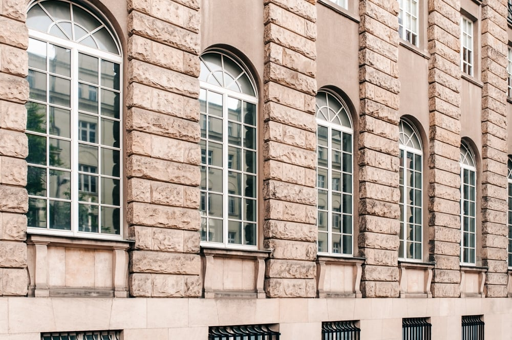 Tall windows and curved arches