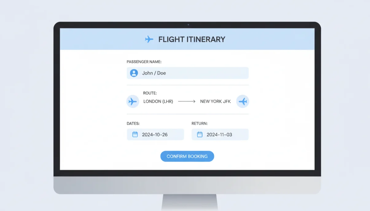 Dummy ticket itinerary template for visa applicants free download