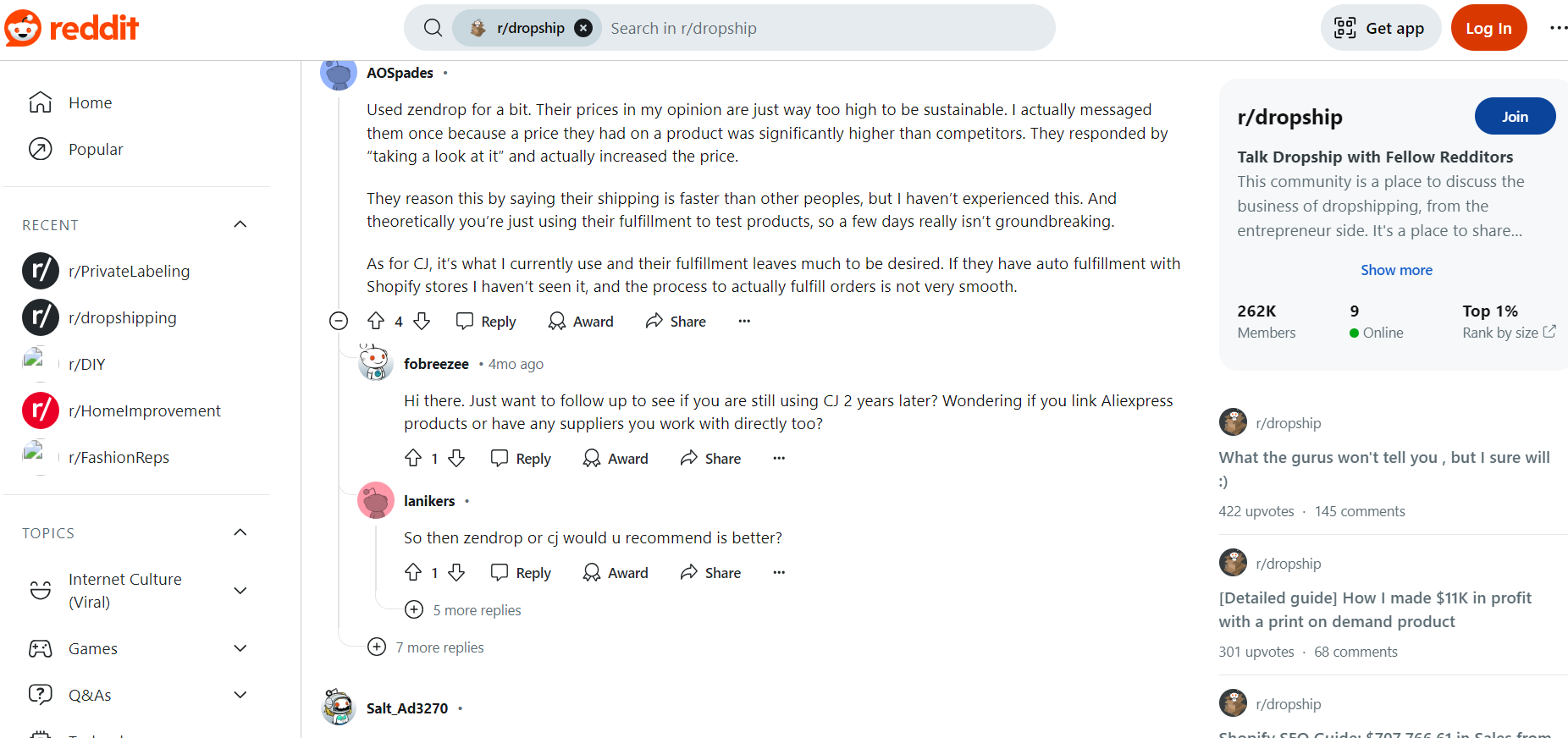 zendrop partners reddit comments