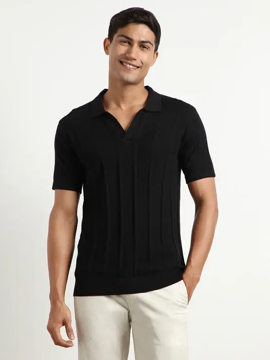 Black Polo T Shirts for Men – Premium Classic & Textured Polo Neck Styles