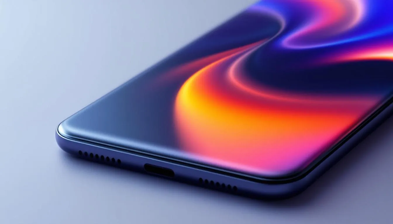 An upgraded smartphone display highlighting the bigger screen feature.