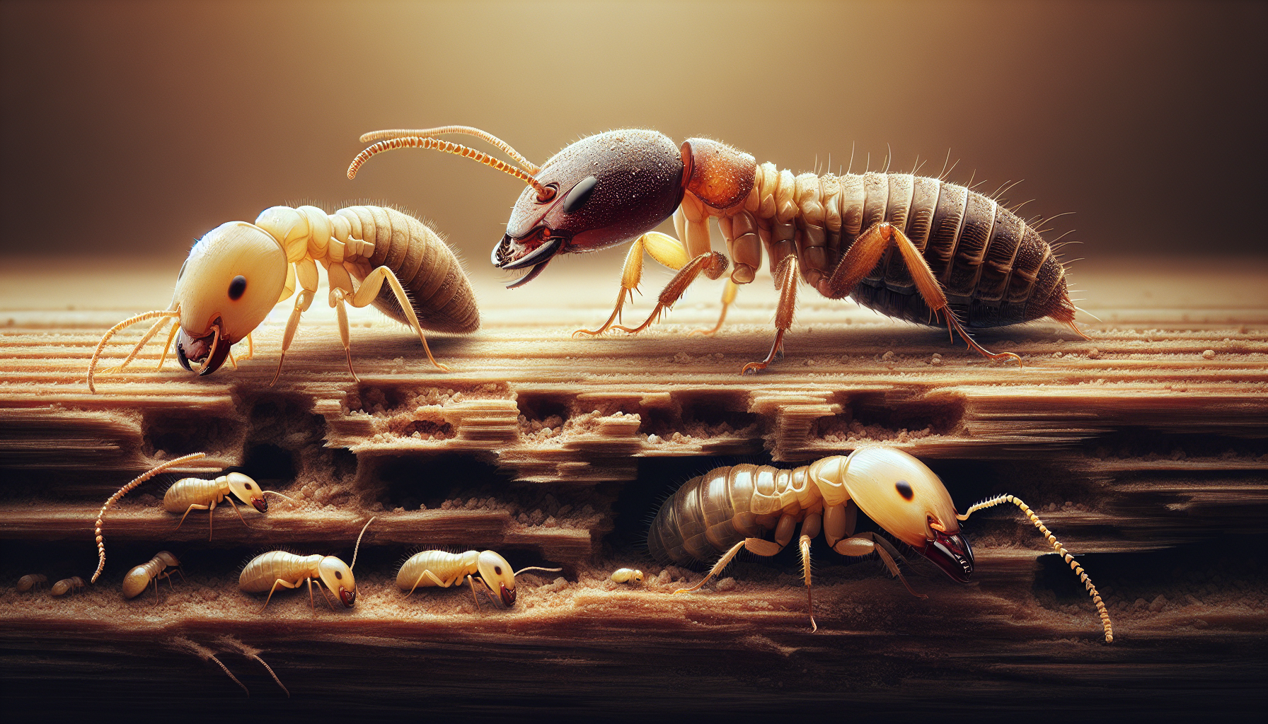 Illustration of termite castes