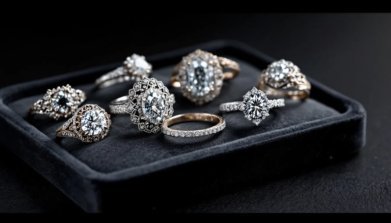 The image showcases an exquisite collection of rings, featuring stunning sterling silver designs adorned with captivating mystic topaz gemstones. Each beautiful ring reflects light beautifully, highlighting the intricate craftsmanship and suitable styles for various occasions, making them perfect gifts for loved ones.