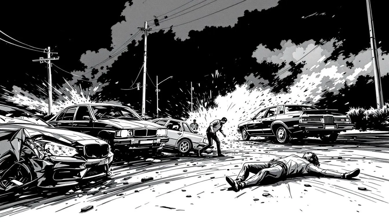 Different types of car accidents depicted through illustrations.