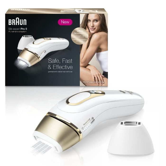 Braun IPL Long-Lasting Hair Removal for Women and Men, Silk Expert Pro 5 PL5137 with Venus Swirl Razor