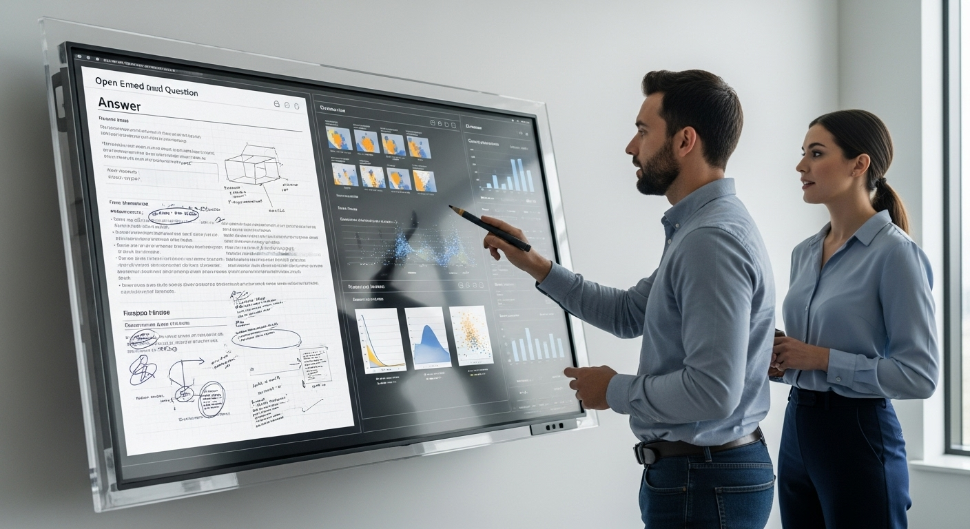 Transparent regrading workflow visualized with instructors comparing one student answer against grouped submissions