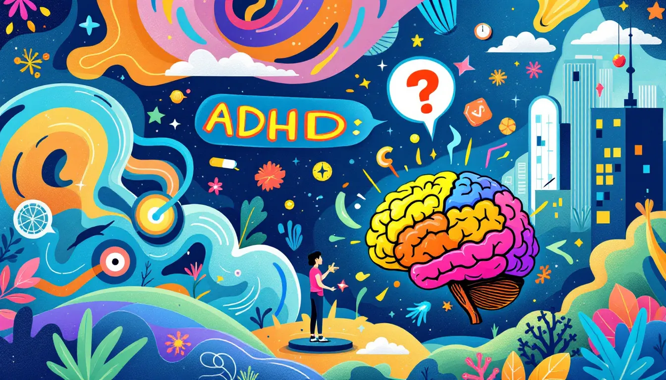 An illustration showing the connection between ADHD and substance use disorders.