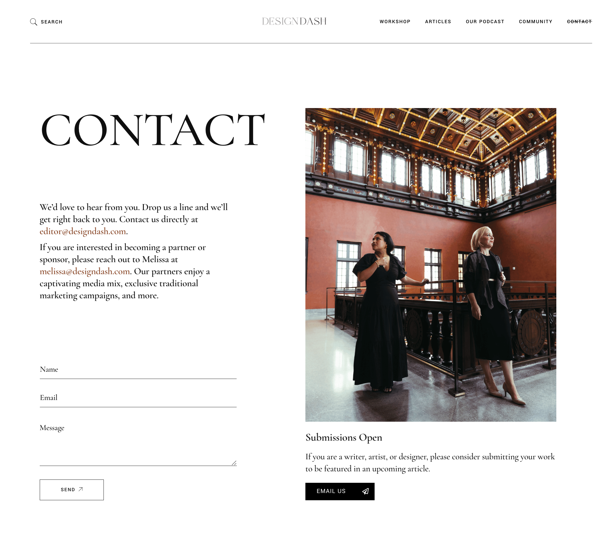 a contact form on a website
