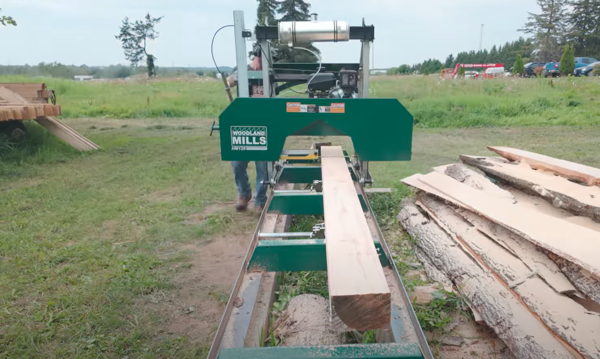 A big log milled into a cant.