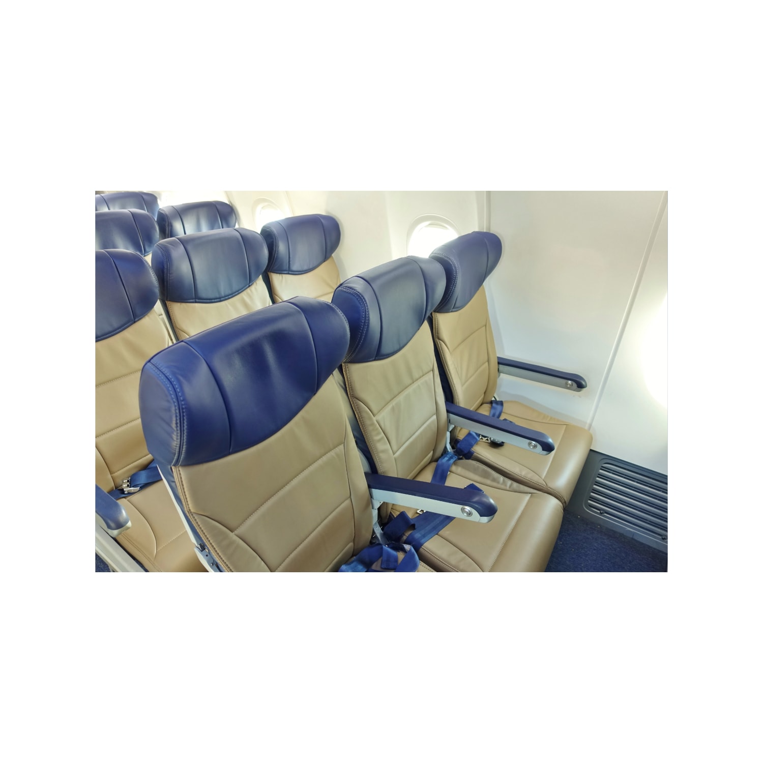 three by three seating attended by southwest airlines employees