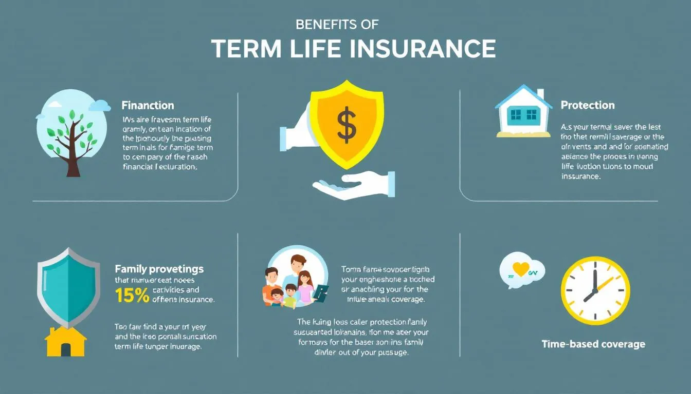 A visual representation of the benefits of term life insurance.