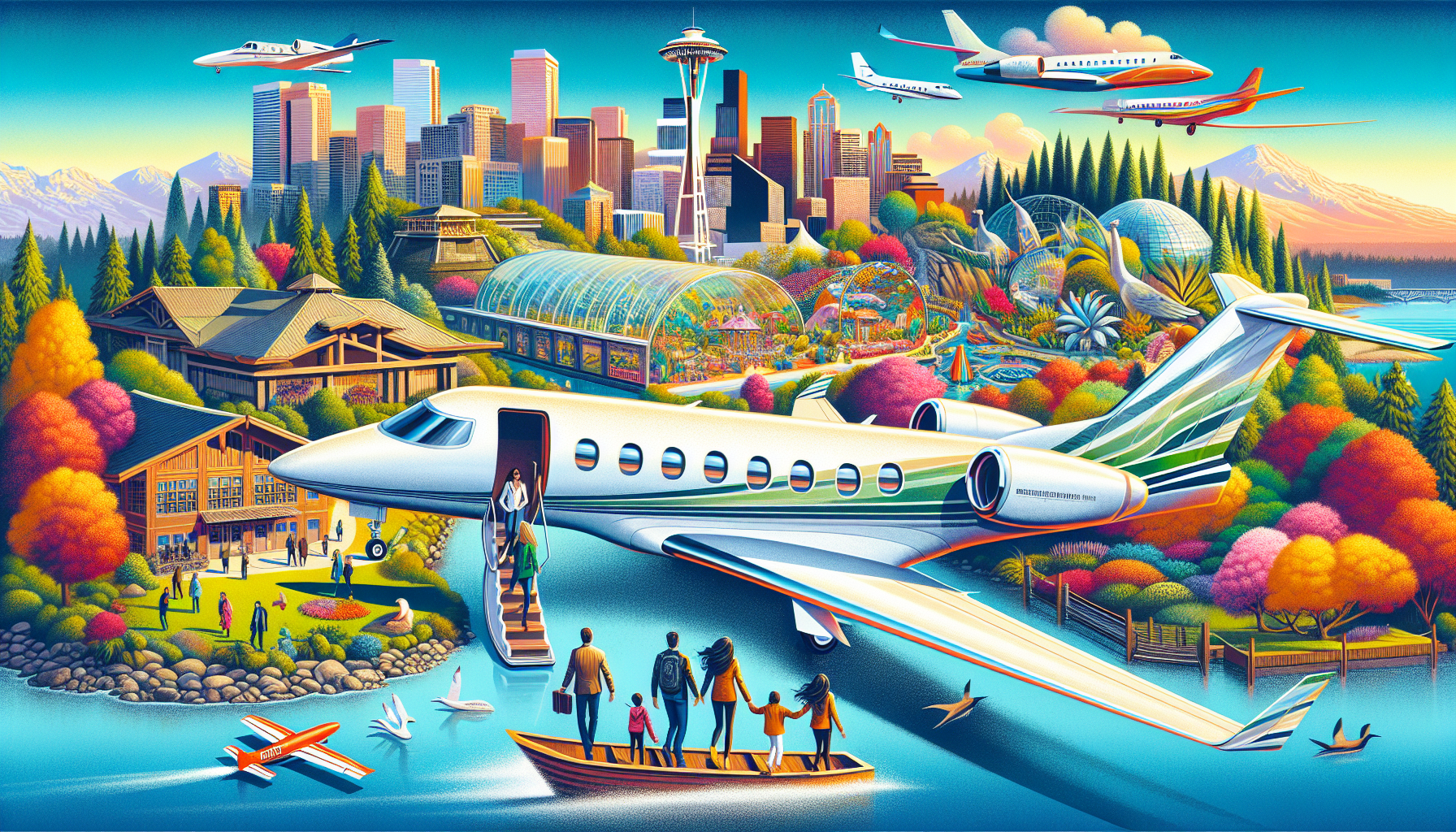 Exploring Bellevue's attractions via private jet